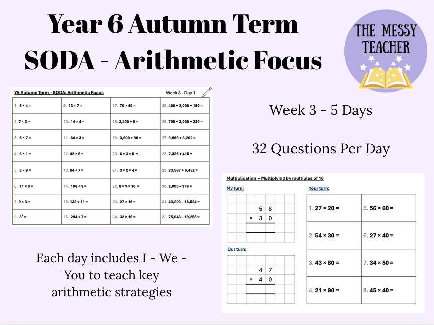 Y6 SATs Arithmetic Focus Start of the Day Activity - Week 3