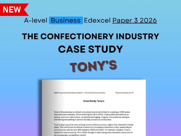 Edexcel Business Paper 3 2026 Tony's Confectionery Industry Case Study