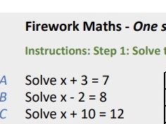Firework Maths Equations