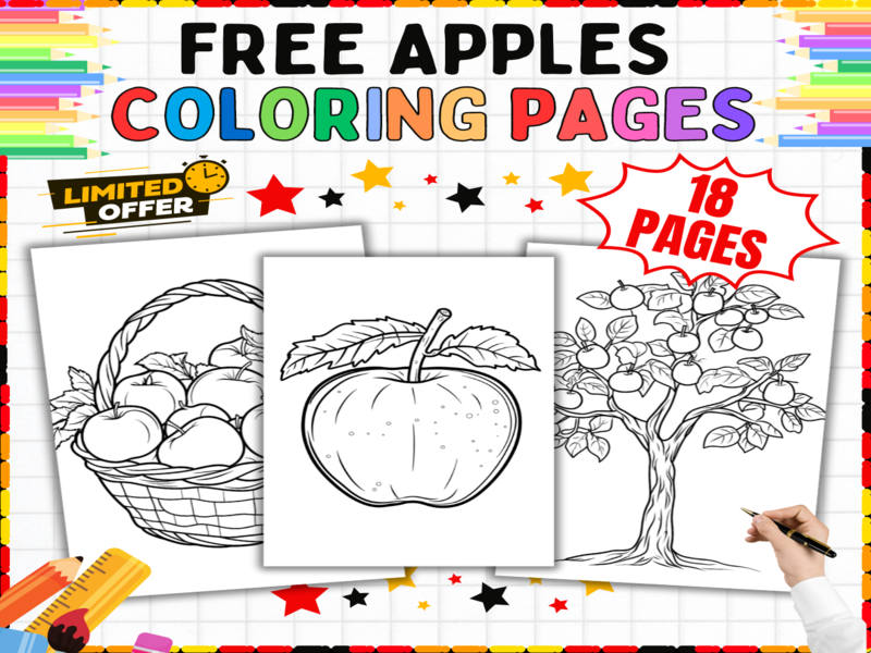 Free Apples Colouring Pages | 18 Fruit Themed Worksheets - Autumn Harvest Activities