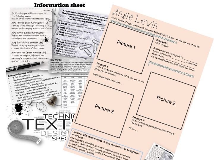 Art/Textiles - Angie Lewin Research Bundle