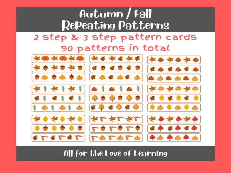 Autumn Repeating Pattern Cards - 2 & 3 steps