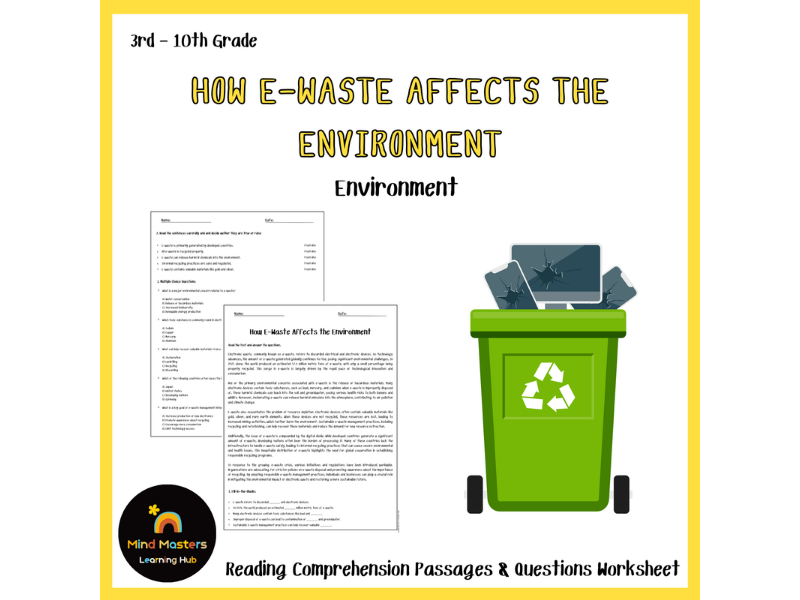 How E-Waste Affects the Environment Reading Comprehension Passages ...