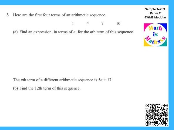 Arithmetic Sequences | IGCSE Modular | Higher | 4WM2 Unit 2 | Maths