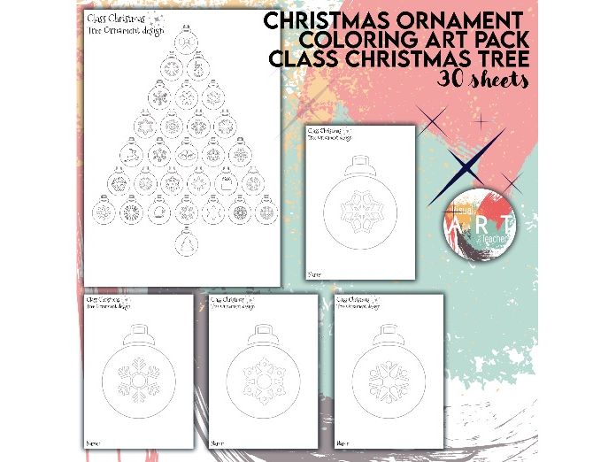Christmas Bauble Art Pack — Holiday Colouring Pages - Class Christmas tree