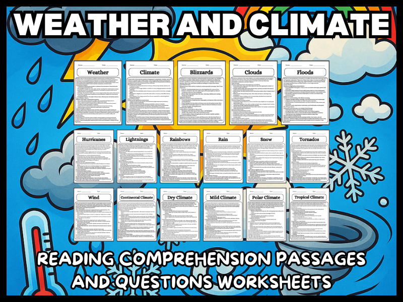 Weather and Climate Reading Comprehension Passages and Questions ...