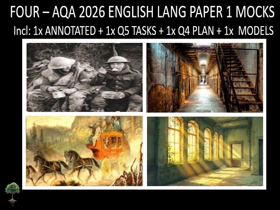 Four AQA 2026 English Language Paper 1 | Annotated, Q5 Tasks, Q4 Plan, Models