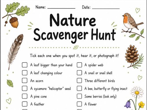 Nature Scavenger Hunt Printable