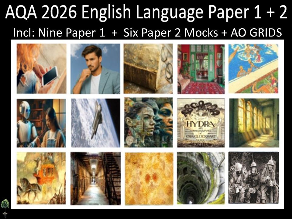 Fifteen AQA 2026 English Language Paper 1+ 2 Mocks | AO GRIDS
