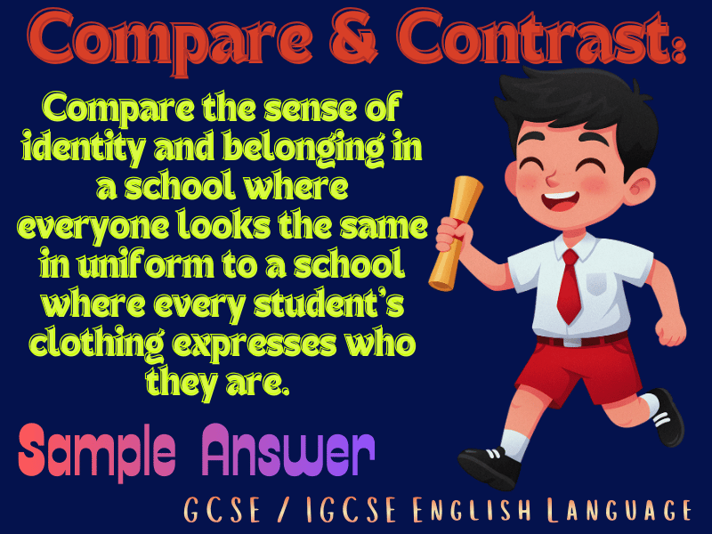 GCSE ENG Language Sample: Blending In VS Standing Out: A Comparison of School Identity and Culture