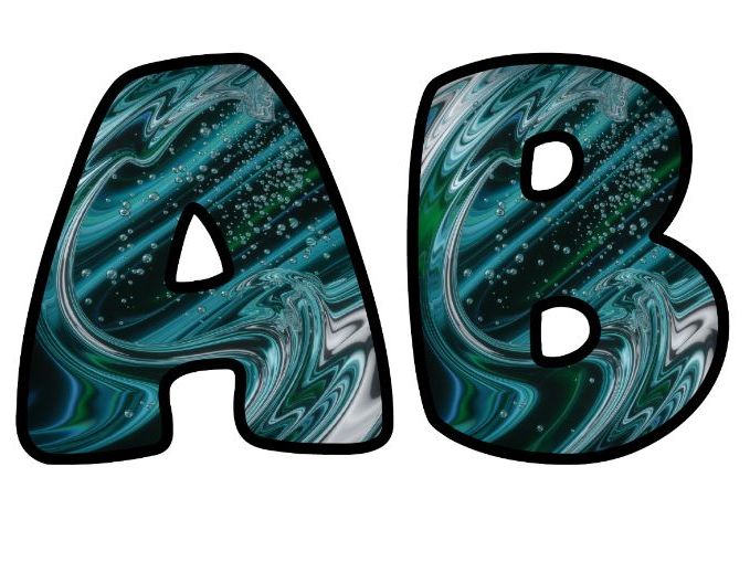 Ocean Bubbles Water Sea Classroom Display | Lettering Set | Upper & Lowercase, 0-9 and Signs