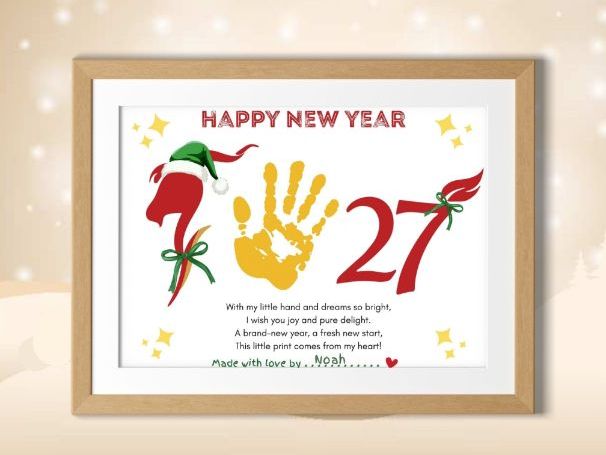 2027 New Year Handprint Craft | New Year Keepsake for Preschool & Kindergarten