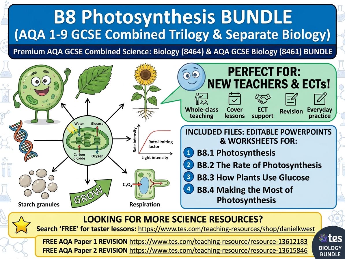 B8 Photosynthesis BUNDLE (AQA 1-9 GCSE Combined Trilogy & Separate Biology)