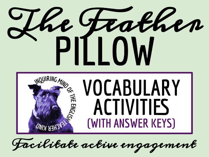 "The Feather Pillow" by Horacio Quiroga Vocabulary Activities | Crossword Puzzle | Word Search