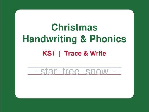 Christmas Handwriting & Phonics KS1 (Trace and Write) - Free Printable