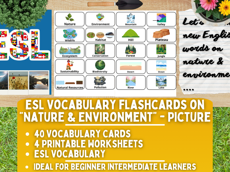 ESL Vocabulary Flashcards - Nature & Environment - Pictures