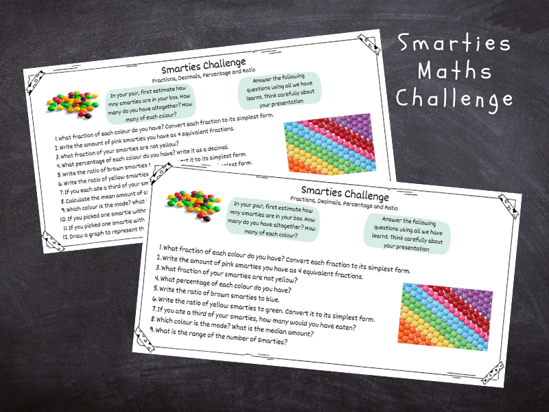 Smarties Maths Challenge – Fractions, Decimals, Percentages & Ratio