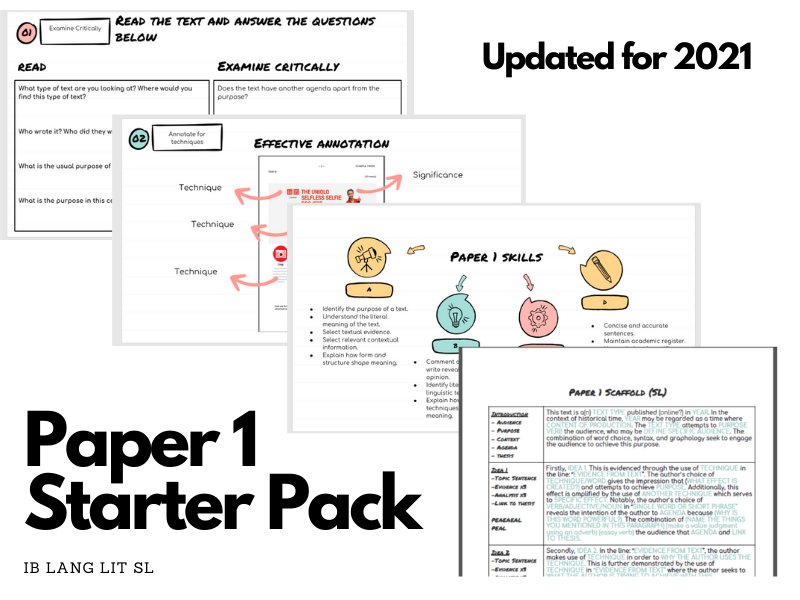 IB Lang Lit Paper 1 Introduction: UPDATED  NEW SPEC 2021