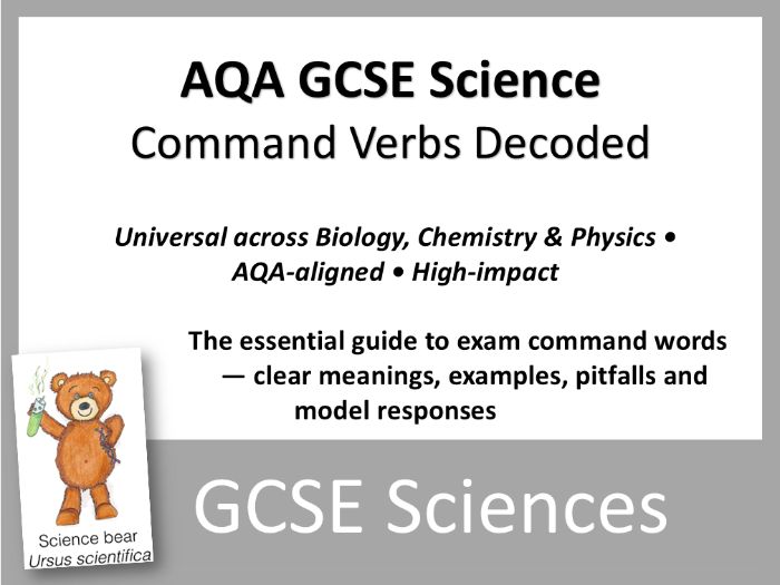AQA GCSE Sciences Command Words Decoded - FREE resource