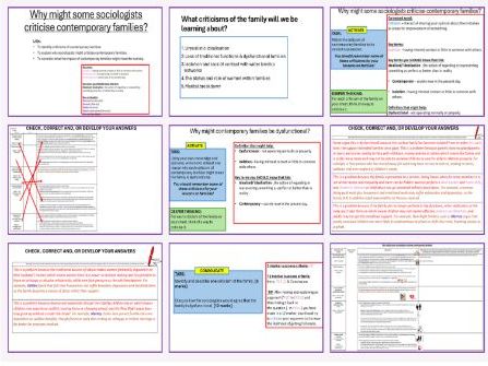 AQA GCSE Sociology: Family - Criticisms of families in contemporary society