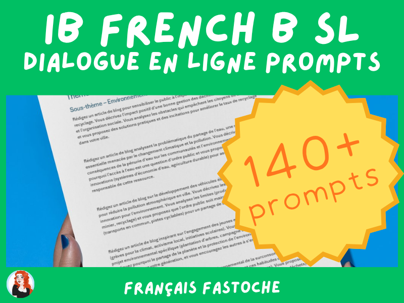 IB French B SL Writing Prompts: Dialogue en ligne | All 5 Themes | Exam Prep