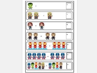 basic counting and adding superhero themed teaching resources