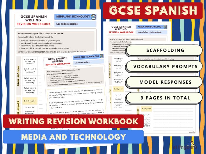GCSE Spanish Writing Revision Workbook (2024 Spec) - Media & Technology