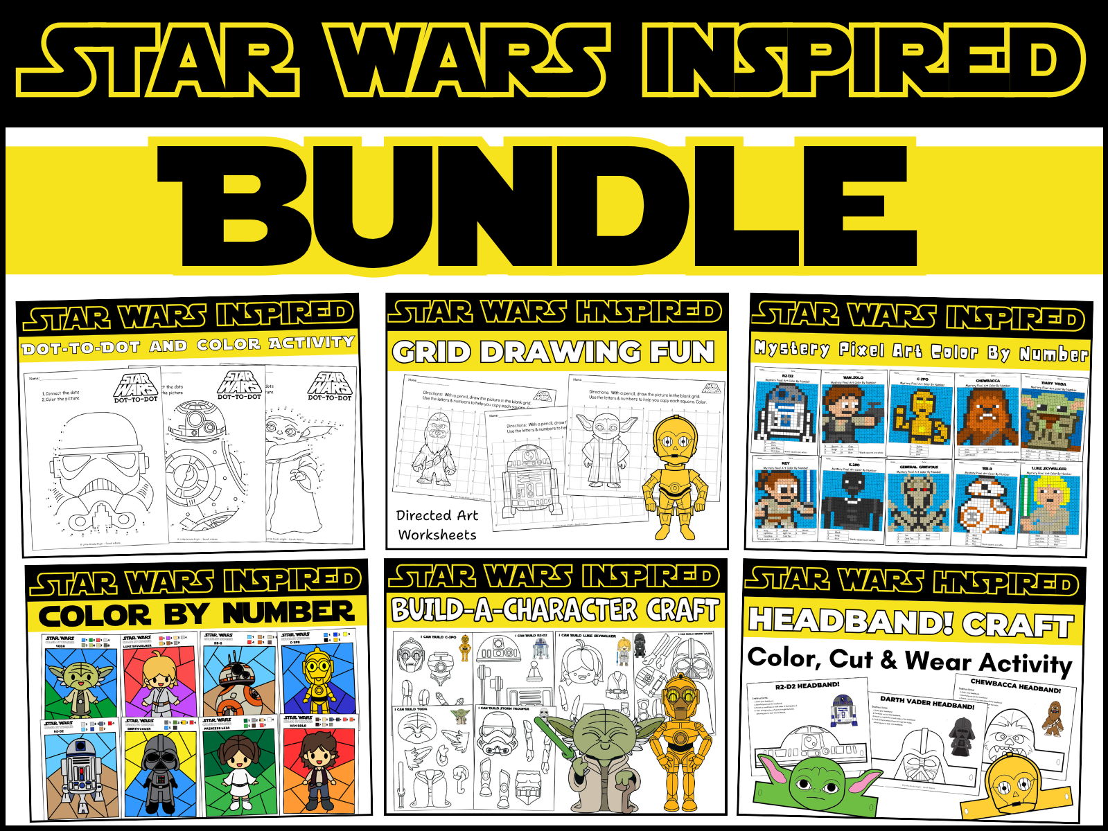 Star Wars Bundle | 6 Activities | Crafts, Color & Math and More