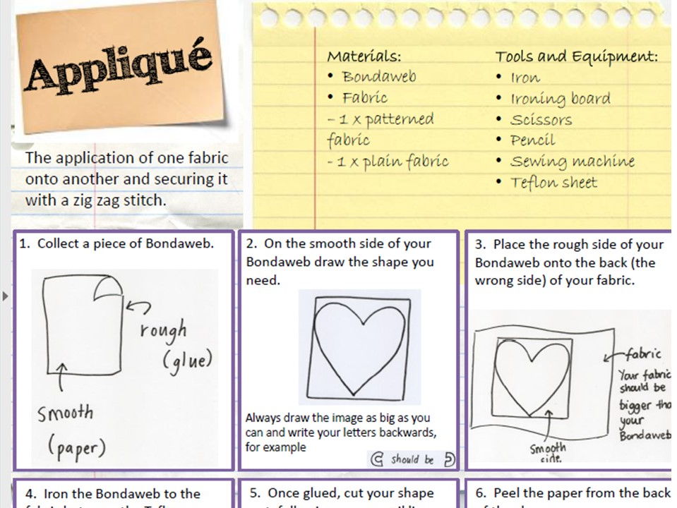 Applique Helpsheet