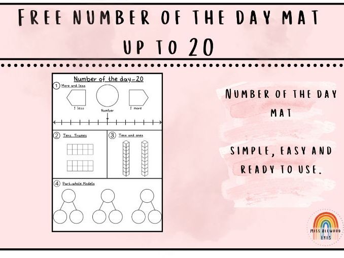 FREE Number of the Day Maths Mat