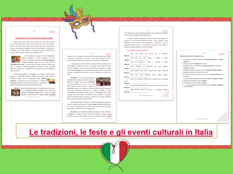 GCSE Italian. Tradizioni, Feste e Eventi Culturali in Italia. (7 pages)