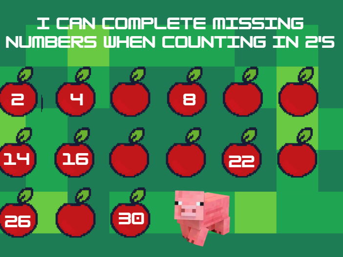 Minecraft theme skip counting/timetables