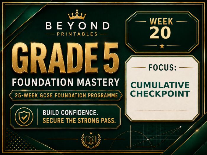 Grade 5 GCSE Foundation Mastery Retrieval - Week 20 | Questions, Answers and Support