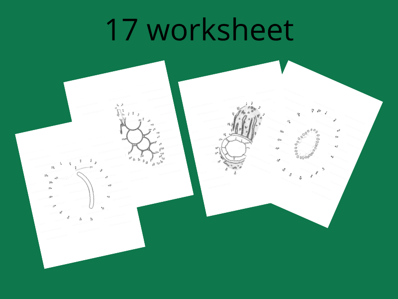 Fruit & Vegetables Dot-to-Dot: Number Sequencing Puzzles