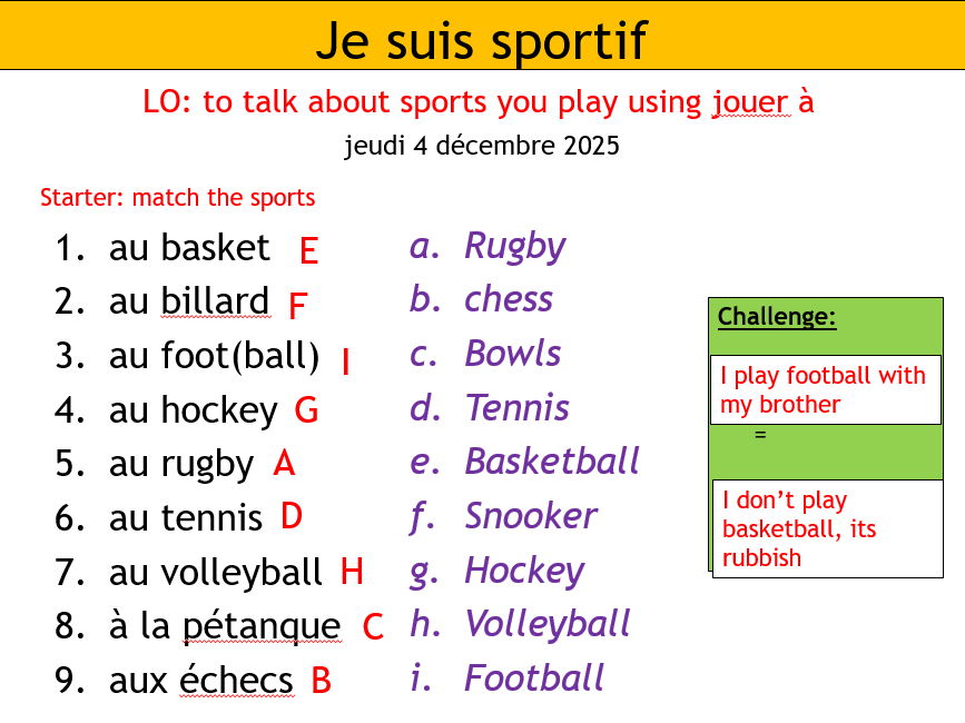 STUDIO 1 - MODULE 3 UNIT 2 - Tu es sportif?
