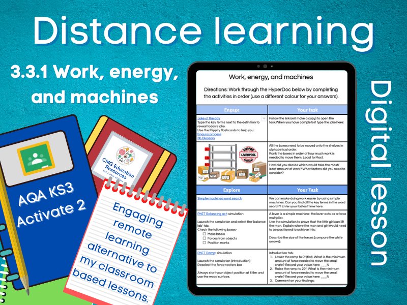 3b Energy Distance learning bundle (AQA KS3 Activate 2) Teaching