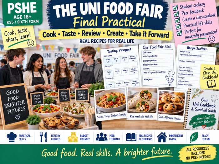 PSHE The Uni Food Fair – Final Healthy Eating Practical