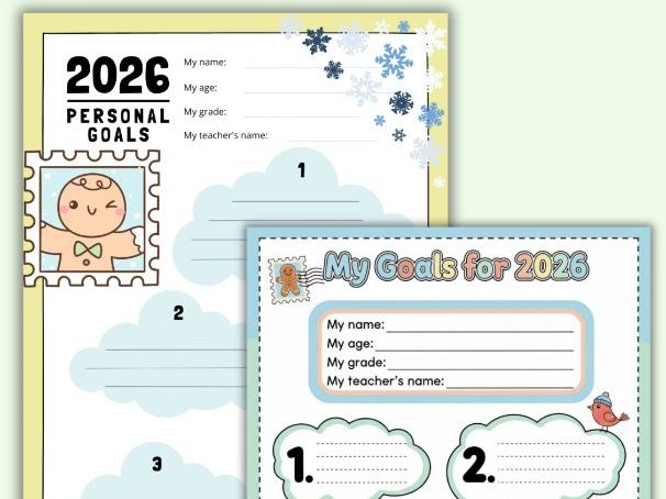 Goal Setting Instructions for Children 2026 | Colourful Classroom Resource | KS1 KS2