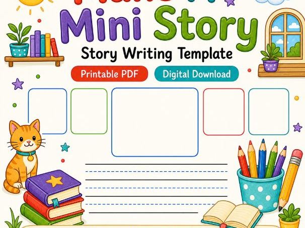 Make A Mini Story | Story Writing Template | Printable PDF | Digital Download