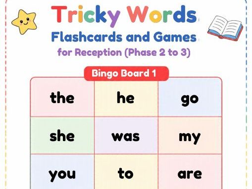 Tricky Words Flashcards & Games | Reception