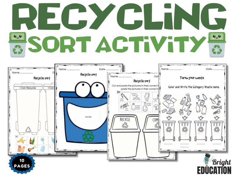 Recycling Sort Earth Day Science Activity