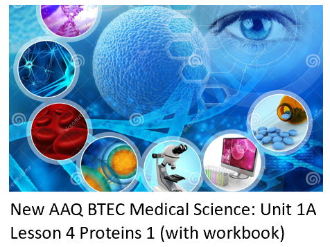 NEW: AAQ BTEC Medical Science Unit 1A Molecules - Lesson 4 Proteins 1