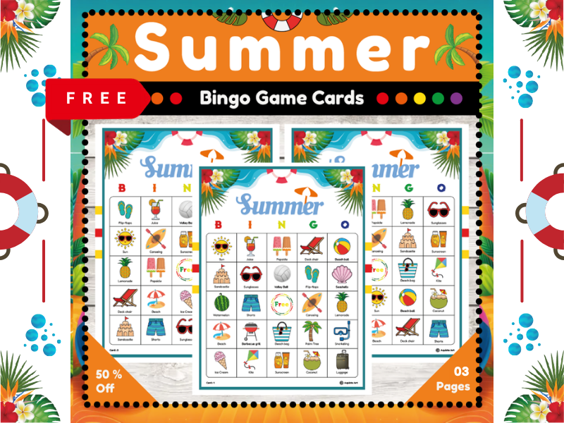 Summer Bingo Game : No Prep Fun Activity for End of the Year | Free Version