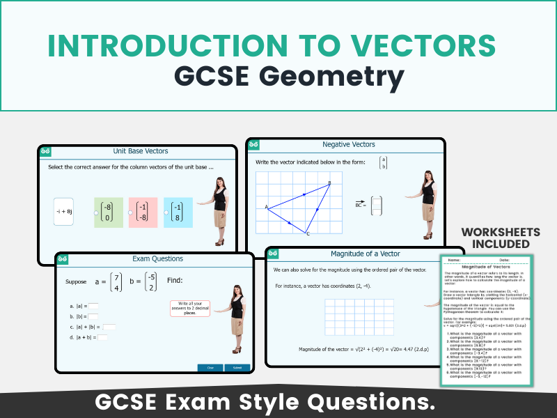 Introduction to Vectors | GCSE Higher | Interactive Maths Lesson | Worksheet Included