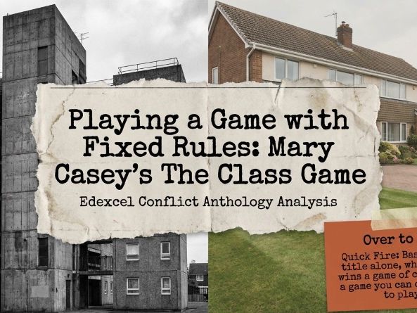 The Class Game by Mary Casey | Edexcel Conflict Poetry Anthology | GCSE Poem