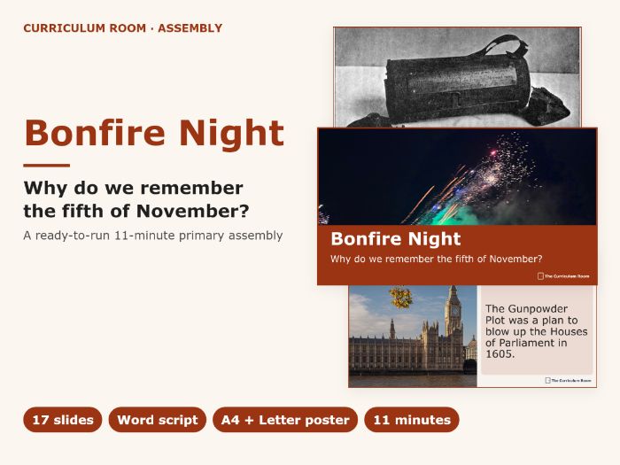 Bonfire Night Assembly: Remember, Remember · Primary Slides + Script