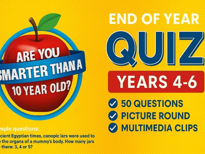 KS2 End of Term Quiz | 50 Questions + Picture Round | Y4–6