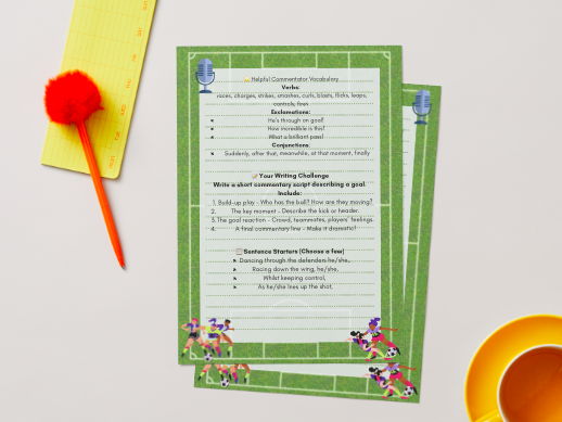 Football Creative Writing Commentary Lesson