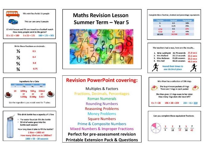 KS2 Maths - Year 5 Summer Revision Lesson