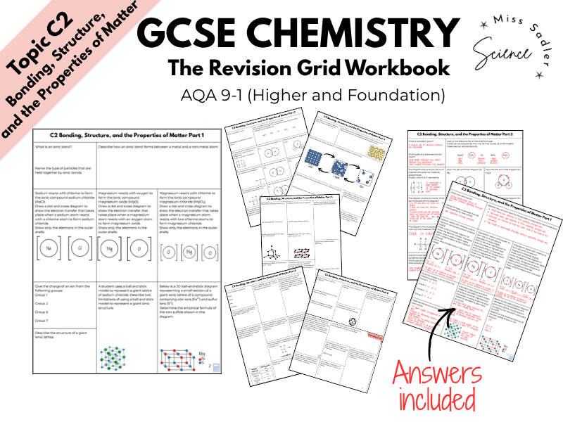 AQA GCSE Chemistry: C2 Bonding, Structure and the Properties of Matter Revision Grid Workbook
